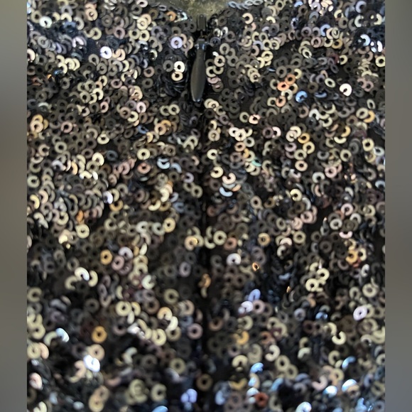 🖤✨Like New DRESS THE POPULATION size M Sequin Black, Silver and Bronze Dress. - Picture 9 of 9